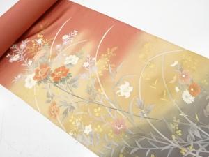 アンティーク　金彩友禅　牡丹に百合・秋草模様　訪問着洗い張り